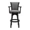 Armen Living Raleigh 26" Counter Height Swivel Gray Faux Leather and Black Wood Arm Bar Stool LCRABAARBLGR26 - alternate 5